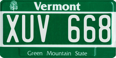VT license plate XUV668