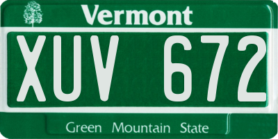 VT license plate XUV672