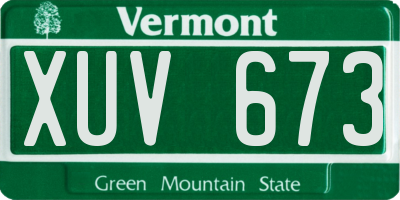 VT license plate XUV673