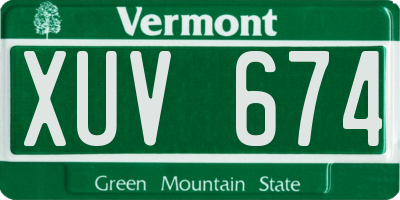 VT license plate XUV674