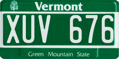 VT license plate XUV676