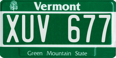 VT license plate XUV677