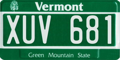 VT license plate XUV681