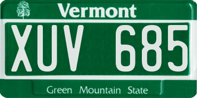 VT license plate XUV685
