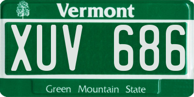 VT license plate XUV686