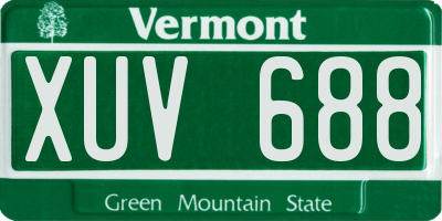VT license plate XUV688