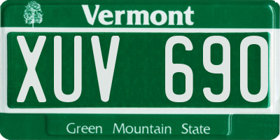 VT license plate XUV690