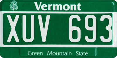 VT license plate XUV693