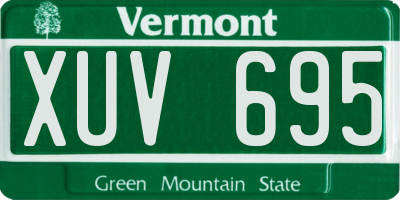 VT license plate XUV695