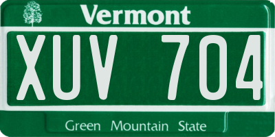 VT license plate XUV704