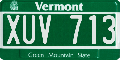 VT license plate XUV713