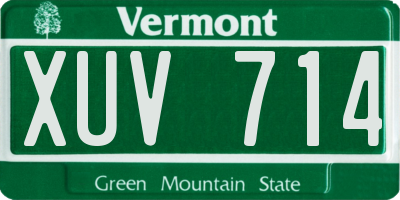 VT license plate XUV714