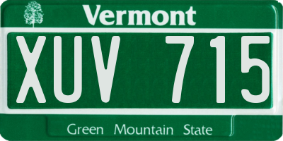 VT license plate XUV715
