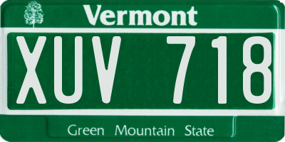 VT license plate XUV718