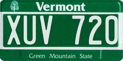 VT license plate XUV720