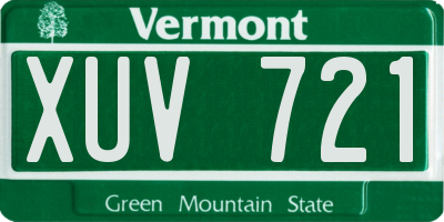 VT license plate XUV721