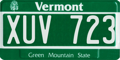 VT license plate XUV723