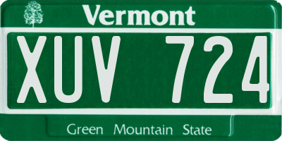 VT license plate XUV724