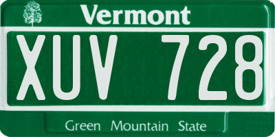VT license plate XUV728