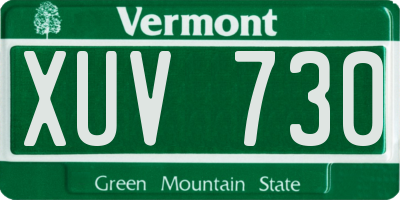 VT license plate XUV730
