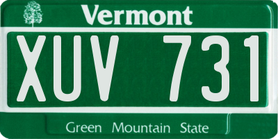VT license plate XUV731