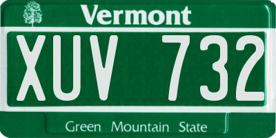 VT license plate XUV732