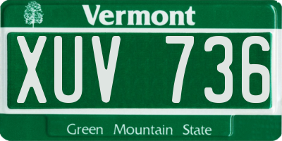 VT license plate XUV736