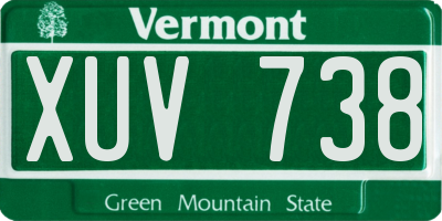 VT license plate XUV738