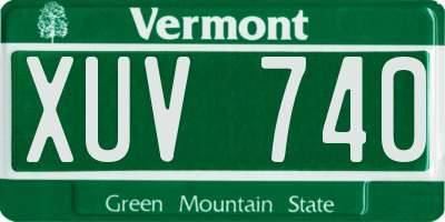 VT license plate XUV740
