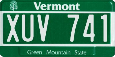 VT license plate XUV741
