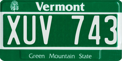 VT license plate XUV743