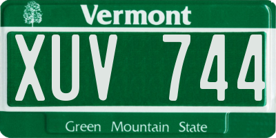 VT license plate XUV744