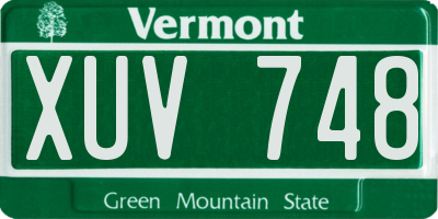 VT license plate XUV748