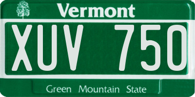VT license plate XUV750