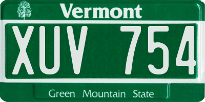 VT license plate XUV754