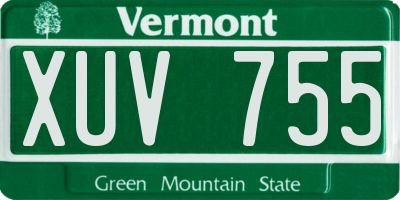 VT license plate XUV755