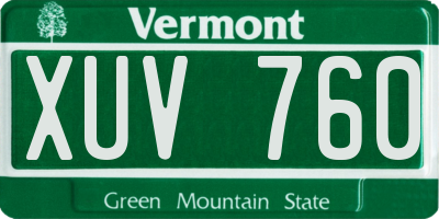 VT license plate XUV760