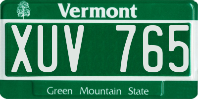 VT license plate XUV765
