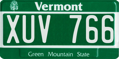 VT license plate XUV766
