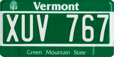 VT license plate XUV767