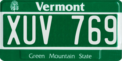 VT license plate XUV769