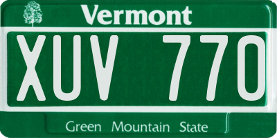 VT license plate XUV770