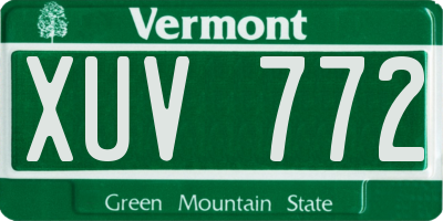 VT license plate XUV772
