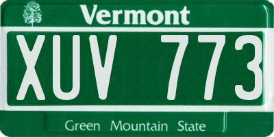 VT license plate XUV773