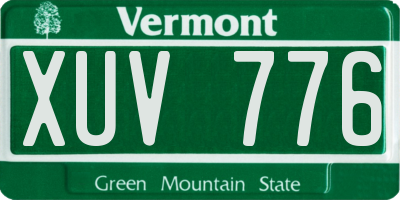 VT license plate XUV776