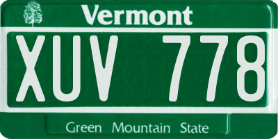 VT license plate XUV778