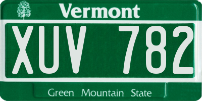 VT license plate XUV782