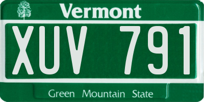 VT license plate XUV791