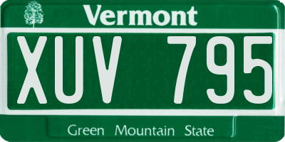 VT license plate XUV795