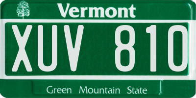 VT license plate XUV810